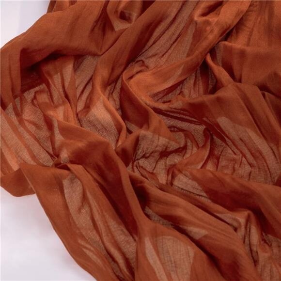 Thanksgiving Fall Table Runner Terracotta Cheesecloth Gauze Burnt Orange Boho - Picture 2 of 7